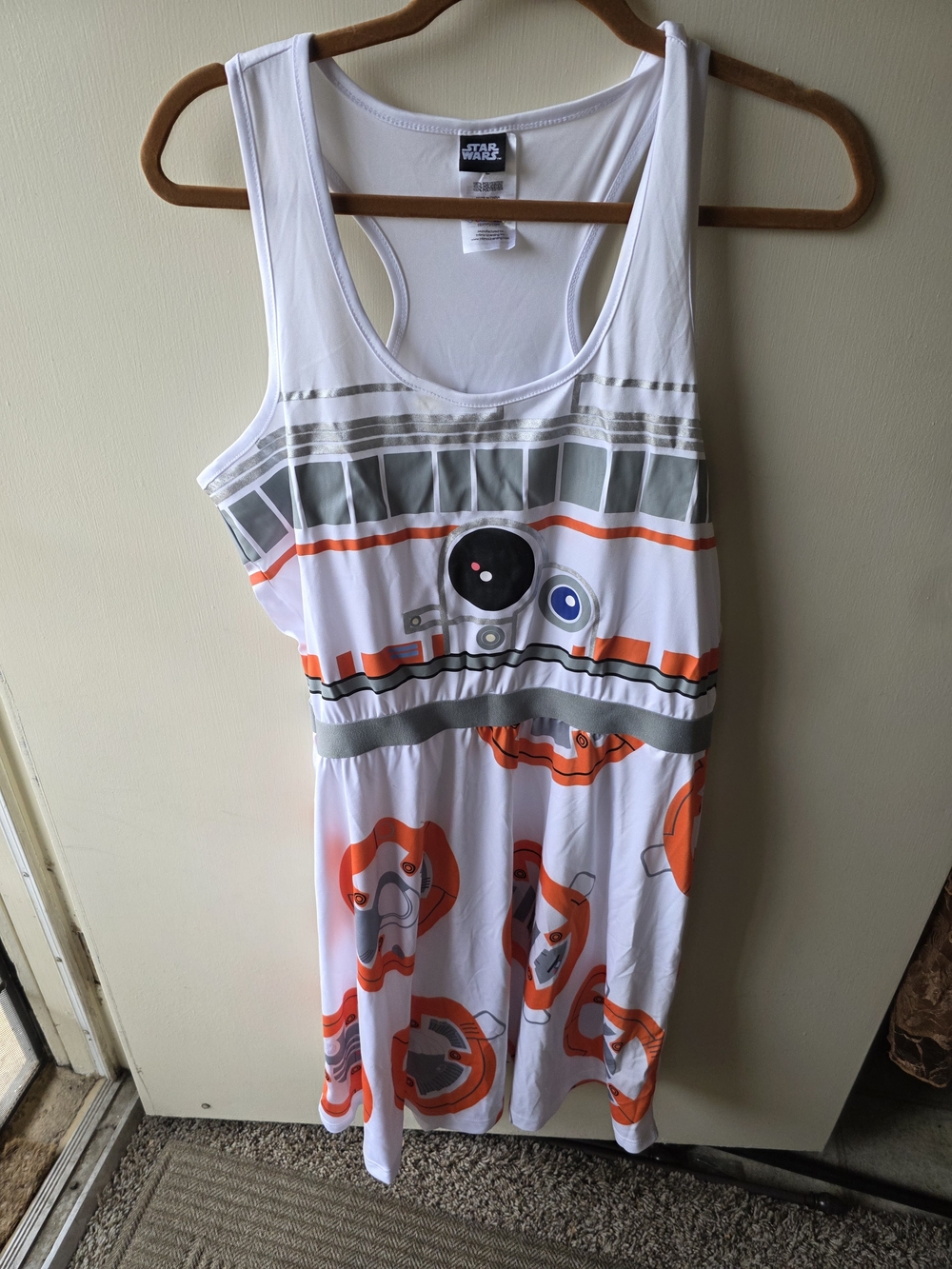 Star Wars BB-8 Graphic Tank Dress - White with Orange & Gray
